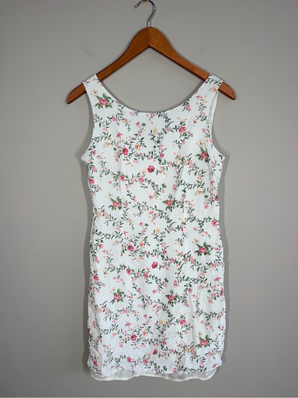 Mica White Floral Summer Tank Dress, Size 10